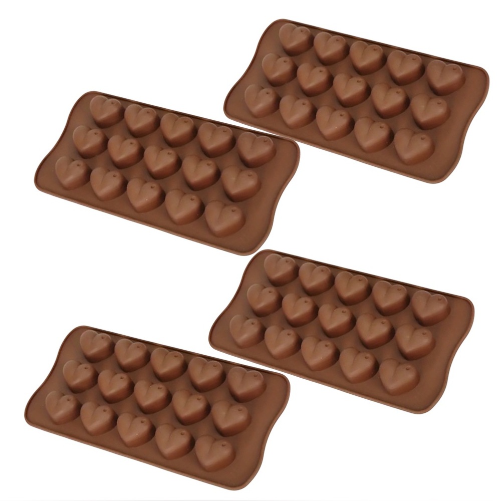 Premium Chocolate Heart Silicone Mold 4pc Set